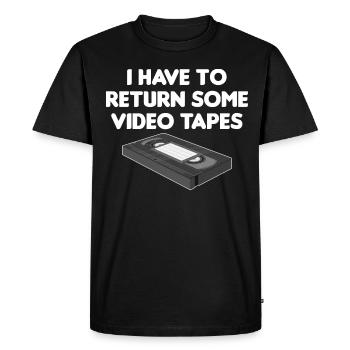 Video Cassette Tape Nineties Gift - Men's Premium Organic T-Shirt - black - Front - Nico (187cm)