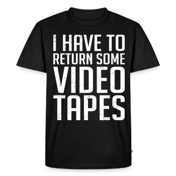 Video Cassette Tape Nineties Gift - Men's Premium Organic T-Shirt - black - Front - Nico (187cm)