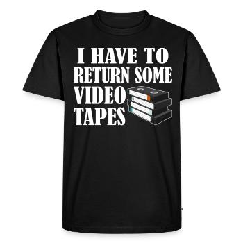 Video Cassette Tape Nineties Gift - Men's Premium Organic T-Shirt - black - Front - Nico (187cm)