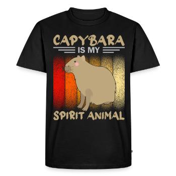 Capybara Wasserschwein Capybaras - T-shirt Premium bio Homme - noir - Devant - Nico (187cm)