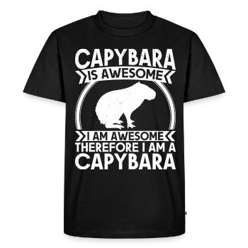 Capybara Rodent Capybara Capybara - Men's Premium Organic T-Shirt - black - Front - Nico (187cm)