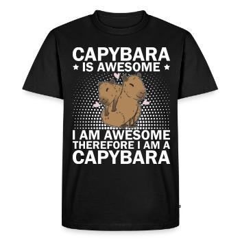 Capybara Rongeur Capybara Capybara - T-shirt Premium bio Homme - noir - Devant - Nico (187cm)