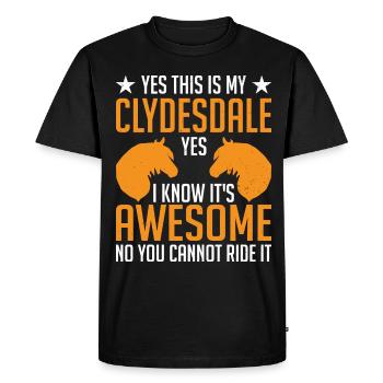 Clydesdale Cold Blood Horse Scotland Horse - Men's Premium Organic T-Shirt - black - Front - Nico (187cm)
