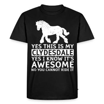 Clydesdale Cold Blood Horse Écosse Cheval - T-shirt Premium bio Homme - noir - Devant - Nico (187cm)
