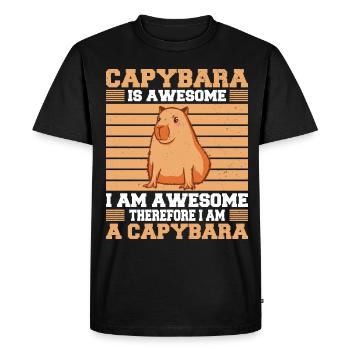 Capybara Rongeur Capybara Capybara - T-shirt Premium bio Homme - noir - Devant - Nico (187cm)