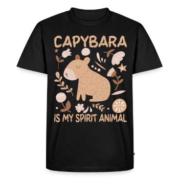 Capybara Rongeur Capybara Capybara - T-shirt Premium bio Homme - noir - Devant - Nico (187cm)