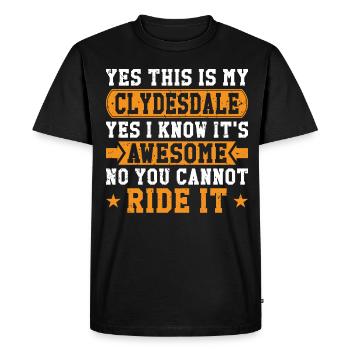 Clydesdale Cold Blood Horse Scotland Horse - Men's Premium Organic T-Shirt - black - Front - Nico (187cm)