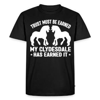 Clydesdale Cold Blood Horse Écosse Cheval - T-shirt Premium bio Homme - noir - Devant - Nico (187cm)