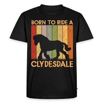Clydesdale Cold Blood Horse Écosse Cheval - T-shirt Premium bio Homme - noir - Devant - Nico (187cm)