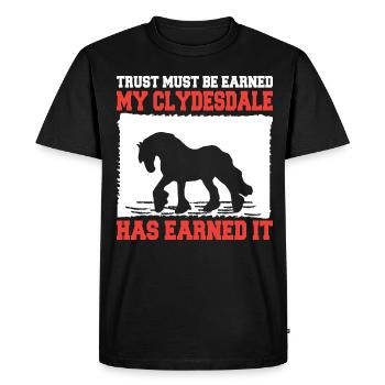 Clydesdale Cold Blood Horse Écosse Cheval - T-shirt Premium bio Homme - noir - Devant - Nico (187cm)