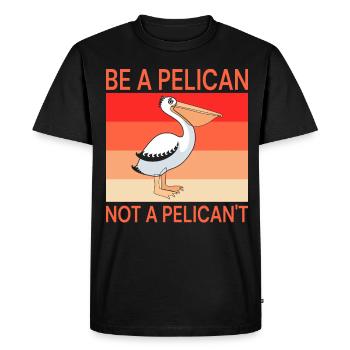 Pelican Pelicans Oiseaux Oiseaux Oiseaux - T-shirt Premium bio Homme - noir - Devant - Nico (187cm)