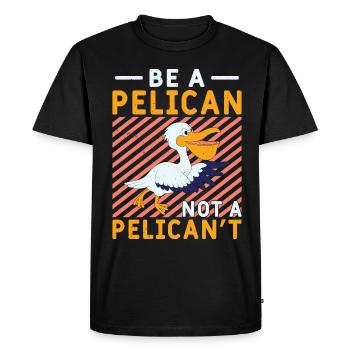 Pelican Pelicans Oiseaux Oiseaux Oiseaux - T-shirt Premium bio Homme - noir - Devant - Nico (187cm)