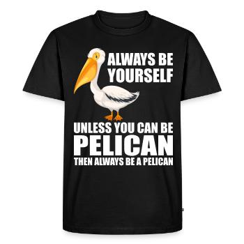 Pelican Pelicans Oiseaux Oiseaux Oiseaux - T-shirt Premium bio Homme - noir - Devant - Nico (187cm)