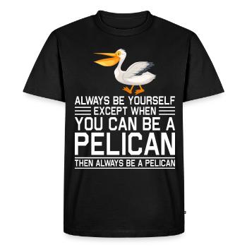 Pelican Pelicans Oiseaux Oiseaux Oiseaux - T-shirt Premium bio Homme - noir - Devant - Nico (187cm)