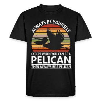 Pelican Pelicans Oiseaux Oiseaux Oiseaux - T-shirt Premium bio Homme - noir - Devant - Nico (187cm)
