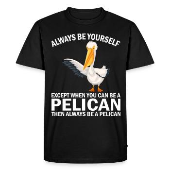 Pelican Pelicans Oiseaux Oiseaux Oiseaux - T-shirt Premium bio Homme - noir - Devant - Nico (187cm)