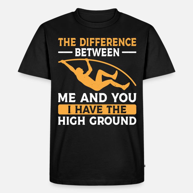 Stabhochsprung Stabspringer Leichtathletik - Männer Premium Bio T-Shirt - Schwarz