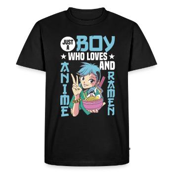 Ramen Anime Japan Noodles Japanese Food - Men's Premium Organic T-Shirt - black - Front - Nico (187cm)