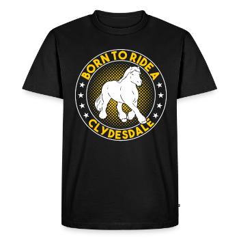 Clydesdale Horse Equestrian Sport Cold Blood Horse - Men's Premium Organic T-Shirt - black - Front - Nico (187cm)