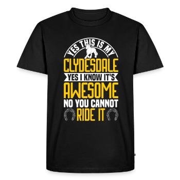 Clydesdale Equestrian Sport Cold Blood Horse Scotland - Men's Premium Organic T-Shirt - black - Front - Nico (187cm)