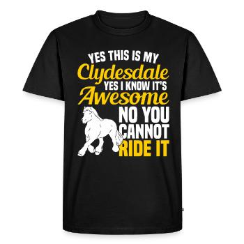 Clydesdale Equestrian Sport Cold Blood Horse Scotland - Men's Premium Organic T-Shirt - black - Front - Nico (187cm)