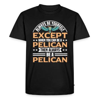 Pelican Pelicans Oiseaux Oiseaux Oiseaux - T-shirt Premium bio Homme - noir - Devant - Nico (187cm)
