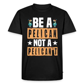 Pelican Pelicans Oiseaux Oiseaux Oiseaux - T-shirt Premium bio Homme - noir - Devant - Nico (187cm)