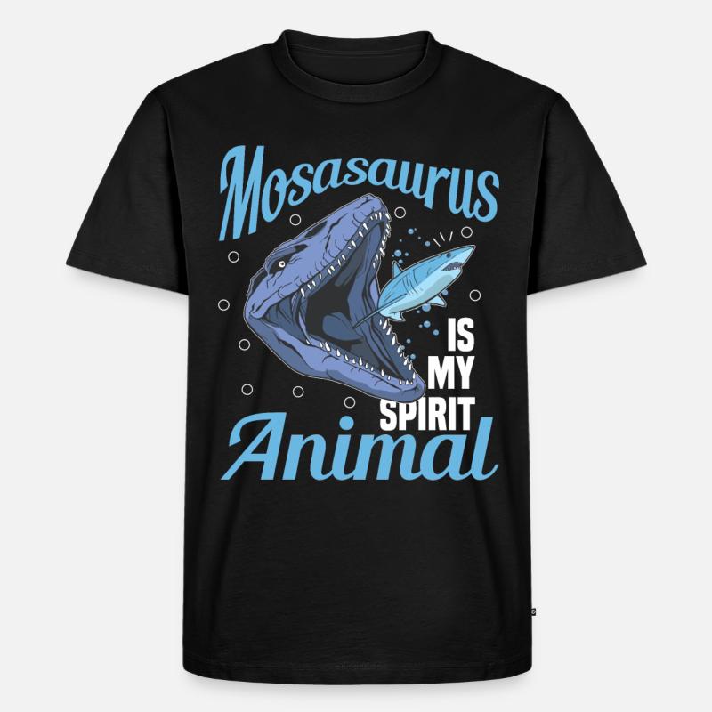 Meeresbiologe Mosasaurus Uhrzeit Dinosaurier - Männer Premium Bio T-Shirt - Schwarz