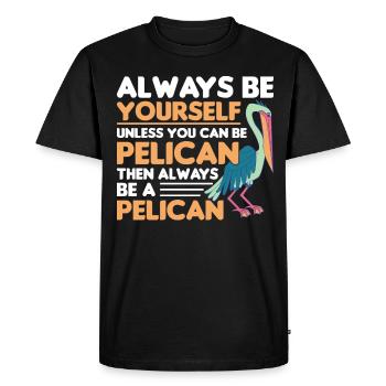 Pélican Pélicans Oiseaux Sauvagine - T-shirt Premium bio Homme - noir - Devant - Nico (187cm)