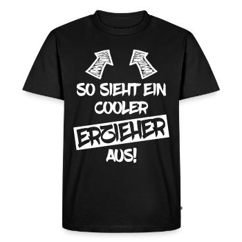 Erzieher Lustig Spruch Kindergärtner Kindergarten - Männer Premium Bio T-Shirt - Schwarz - Vorne - Nico (187cm)