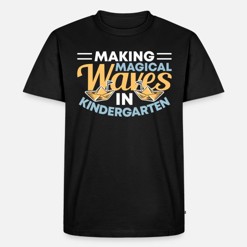 Kindergärtner Lehrer Regenbogenfarben - Männer Premium Bio T-Shirt - Schwarz
