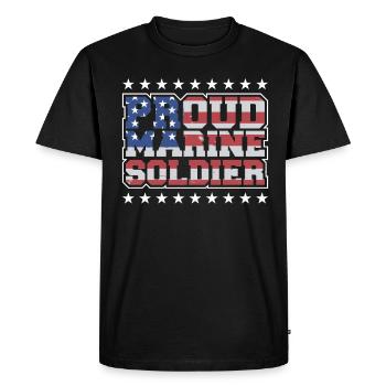 Fier soldat de marine américain vétéran militaire - T-shirt Premium bio Homme - noir - Devant - Nico (187cm)