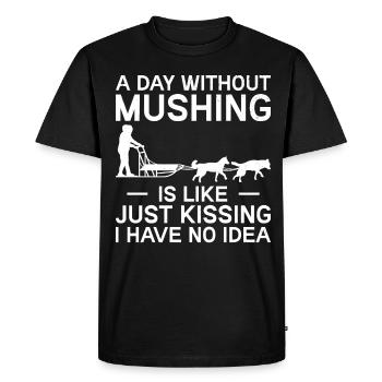 Alaska Mushing Dog Mushers Huskies - T-shirt Premium bio Homme - noir - Devant - Nico (187cm)