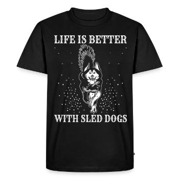 Alaska Mushing Dog Mushers Huskies - T-shirt Premium bio Homme - noir - Devant - Nico (187cm)