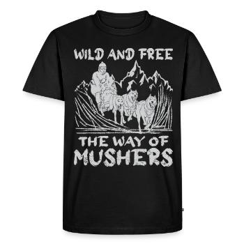 Alaska Mushing Dog Mushers Huskies - T-shirt Premium bio Homme - noir - Devant - Nico (187cm)