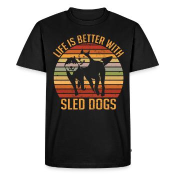 Alaska Mushing Dog Mushers Huskies - T-shirt Premium bio Homme - noir - Devant - Nico (187cm)