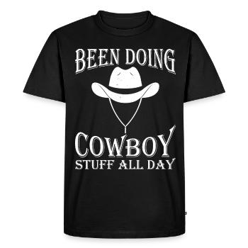 Des trucs de cow-boy fabriqués par Farm Rancher - T-shirt Premium bio Homme - noir - Devant - Nico (187cm)