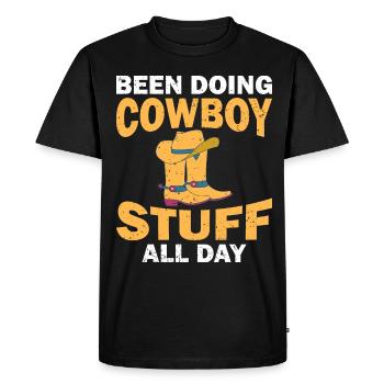 Des trucs de cow-boy fabriqués par Farm Rancher - T-shirt Premium bio Homme - noir - Devant - Nico (187cm)
