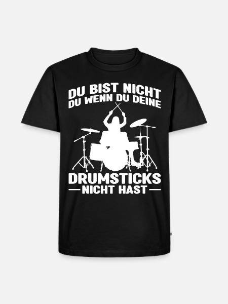 Drummer Drumsticks Schlagzeug Musiker - Männer Premium Bio T-Shirt - Schwarz