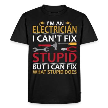 Electrician Electronics Technician Electrical Engineer - Men's Premium Organic T-Shirt - black - Front - Nico (187cm)