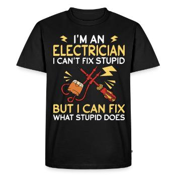 Electrician Electronics Technician Electrical Engineer - Men's Premium Organic T-Shirt - black - Front - Nico (187cm)