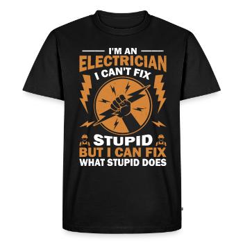 Electrician Electronics Technician Electrical Engineer - Men's Premium Organic T-Shirt - black - Front - Nico (187cm)