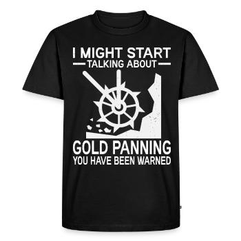 Gold Graben Gold Panner Gold Rush Gold Wortspiel - Men's Premium Organic T-Shirt - black - Front - Nico (187cm)