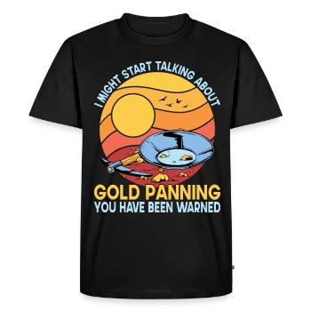 Gold Graben Gold Panner Gold Rush Gold Wortspiel - Men's Premium Organic T-Shirt - black - Front - Nico (187cm)