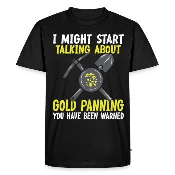 Gold Graben Gold Panner Gold Rush Gold Wortspiel - Men's Premium Organic T-Shirt - black - Front - Nico (187cm)