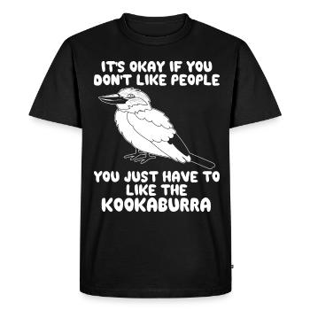 Kookaburra Bird Lovers Citation Kookaburra -Fan - T-shirt Premium bio Homme - noir - Devant - Nico (187cm)