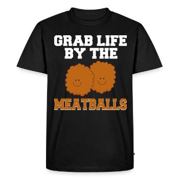 Meatballs Italian Humor Italy - Men's Premium Organic T-Shirt - black - Front - Nico (187cm)