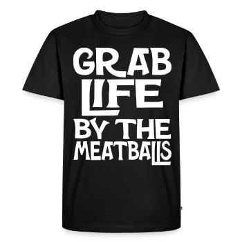 Meatballs Italian Humor Italy - Men's Premium Organic T-Shirt - black - Front - Nico (187cm)