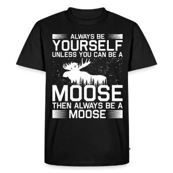 Drôles de vêtements de cerf wapiti - T-shirt Premium bio Homme - noir - Devant - Nico (187cm)