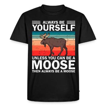 Drôles de vêtements de cerf wapiti - T-shirt Premium bio Homme - noir - Devant - Nico (187cm)
